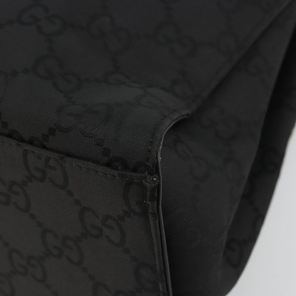 GUCCI GG Canvas Bamboo Hand Bag Nylon Black Silver 002 1010 Auth ep14182