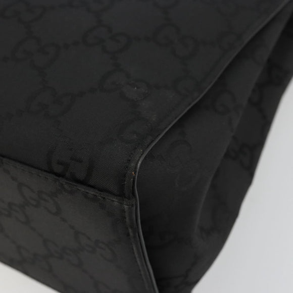 GUCCI GG Canvas Bamboo Hand Bag Nylon Black Silver 002 1010 Auth ep14182