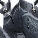 GUCCI GG Canvas Bamboo Hand Bag Nylon Black Silver 002 1010 Auth ep14182-17