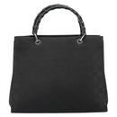 GUCCI GG Canvas Bamboo Hand Bag Nylon Black Silver 002 1010 Auth ep14182-3