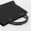 GUCCI GG Canvas Bamboo Hand Bag Nylon Black Silver 002 1010 Auth ep14182-6