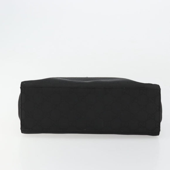 GUCCI GG Canvas Bamboo Hand Bag Nylon Black Silver 002 1010 Auth ep14182