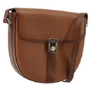 Burberrys Shoulder Bag Leather Brown Gold Auth ep14186-1