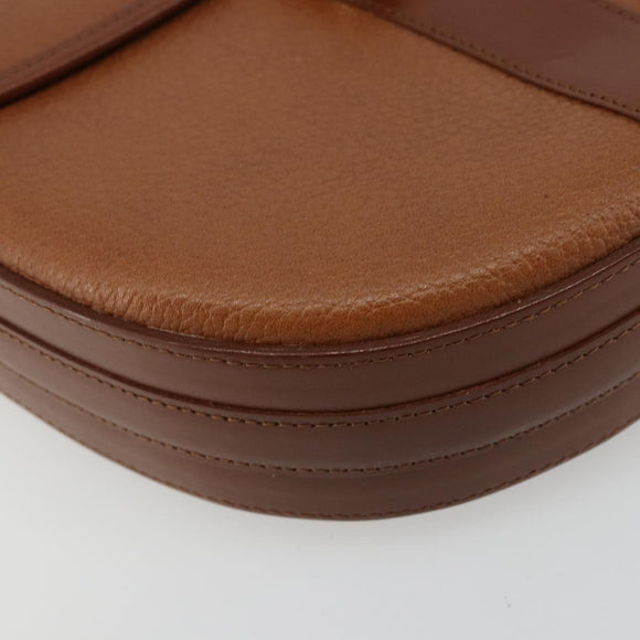 Burberrys Shoulder Bag Leather Brown Gold Auth ep14186