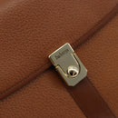 Burberrys Shoulder Bag Leather Brown Gold Auth ep14186-14