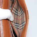 Burberrys Shoulder Bag Leather Brown Gold Auth ep14186-22
