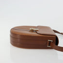 Burberrys Shoulder Bag Leather Brown Gold Auth ep14186-4