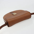 Burberrys Shoulder Bag Leather Brown Gold Auth ep14186-6