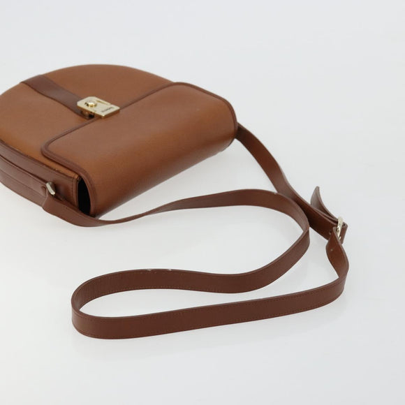 Burberrys Shoulder Bag Leather Brown Gold Auth ep14186