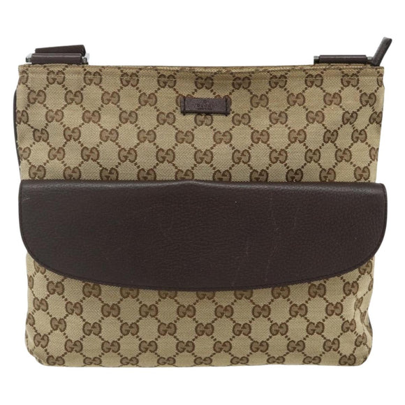 GUCCI GG Canvas Shoulder Bag Beige Brown 256100 Auth ep14187