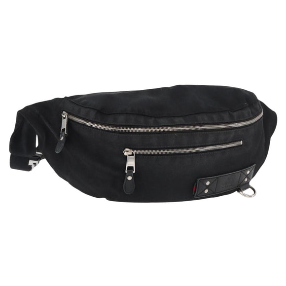 GUCCI Web Sherry Line Shoulder Bag Nylon Black Silver 246409 Auth ep14192