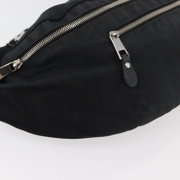 GUCCI Web Sherry Line Shoulder Bag Nylon Black Silver 246409 Auth ep14192