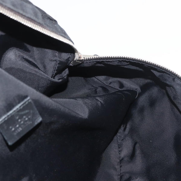 GUCCI Web Sherry Line Shoulder Bag Nylon Black Silver 246409 Auth ep14192