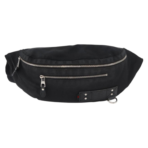 GUCCI Web Sherry Line Shoulder Bag Nylon Black Silver 246409 Auth ep14192