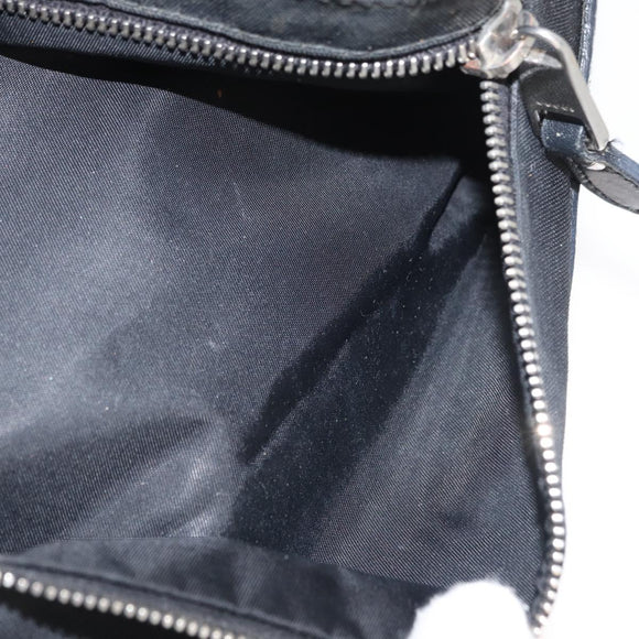 GUCCI Web Sherry Line Shoulder Bag Nylon Black Silver 246409 Auth ep14192