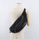 GUCCI Web Sherry Line Shoulder Bag Nylon Black Silver 246409 Auth ep14192-23