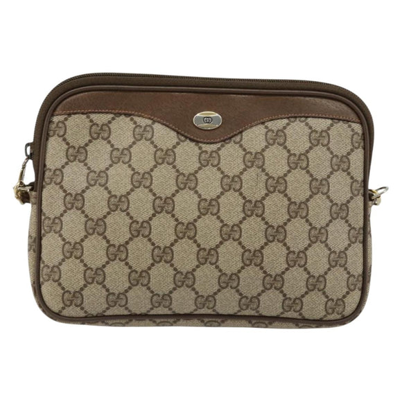 GUCCI GG Supreme Shoulder Bag PVC Beige Gold 89 02 068 Auth ep14193