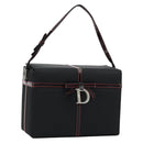 Christian Dior Vanity Pouch Nylon Black Silver Auth ep14195-1