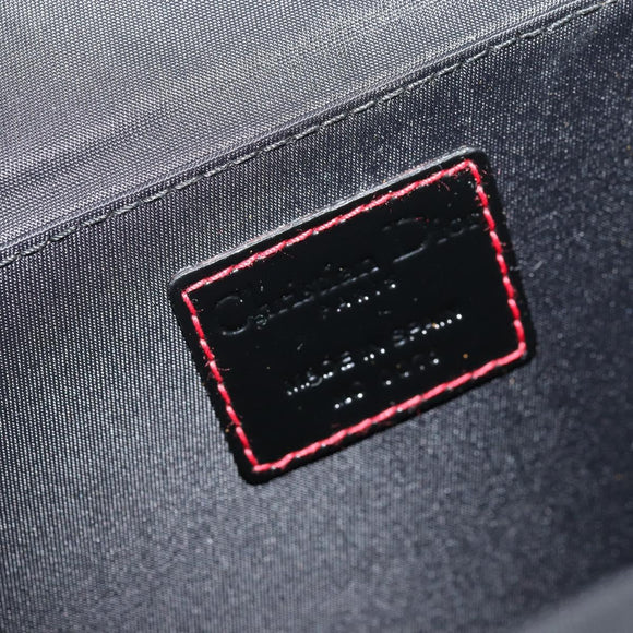 Christian Dior Vanity Pouch Nylon Black Silver Auth ep14195