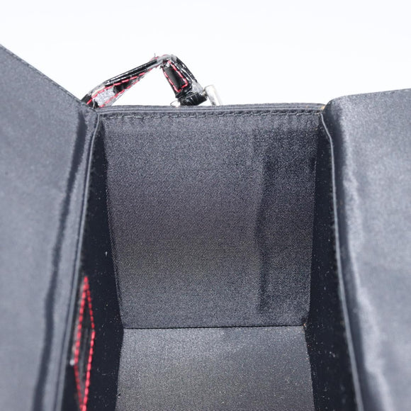 Christian Dior Kosmetiktasche Nylon Schwarz Silber Auth ep14195