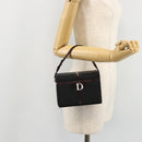 Christian Dior Vanity Pouch Nylon Black Silver Auth ep14195-22
