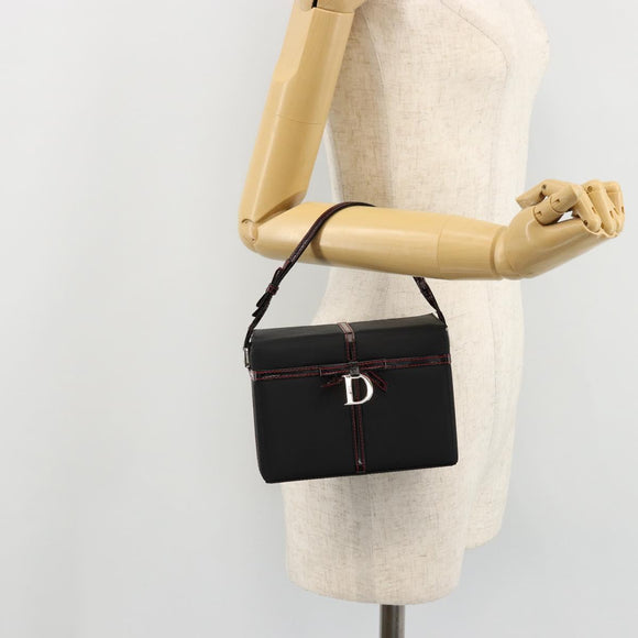 Christian Dior Kosmetiktasche Nylon Schwarz Silber Auth ep14195