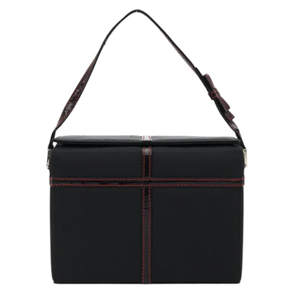 Christian Dior Vanity Pouch Nylon Black Silver Auth ep14195