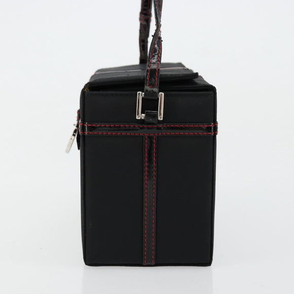 Christian Dior Vanity Pouch Nylon Black Silver Auth ep14195