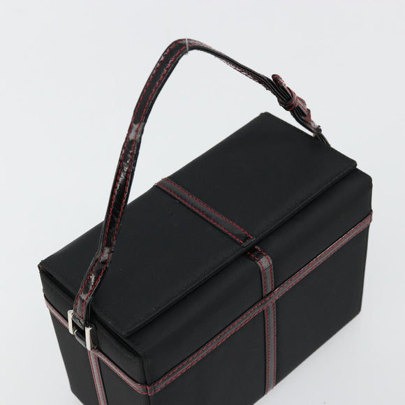 Christian Dior Kosmetiktasche Nylon Schwarz Silber Auth ep14195