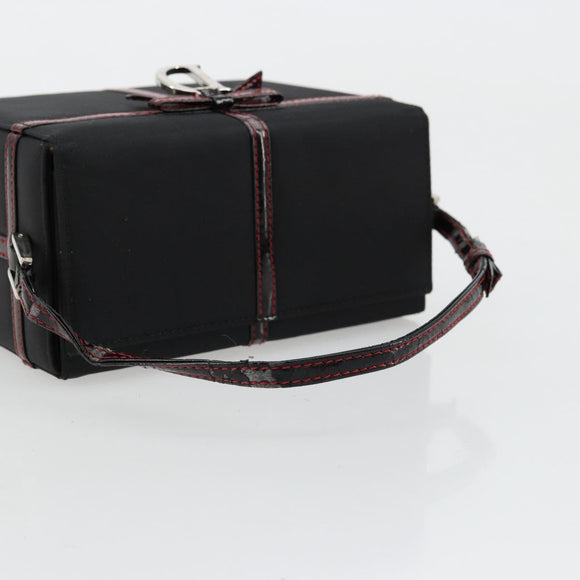 Christian Dior Kosmetiktasche Nylon Schwarz Silber Auth ep14195