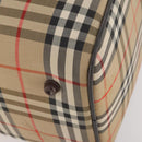 Burberrys Nova Check Boston Bag Canvas Beige Gold Auth ep14196-10
