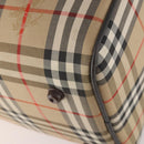 Burberrys Nova Check Boston Bag Canvas Beige Gold Auth ep14196-12