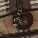 Burberrys Nova Check Boston Bag Canvas Beige Gold Auth ep14196-16