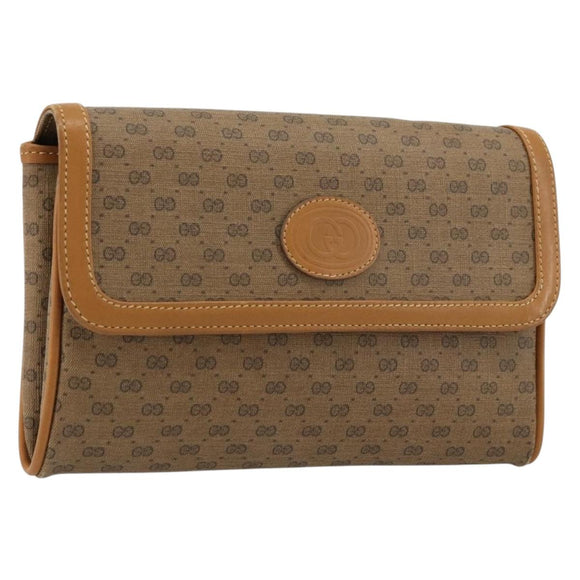 GUCCI Micro GG Supreme Shoulder Bag PVC Beige Gold 004 104 0024 Auth ep14198