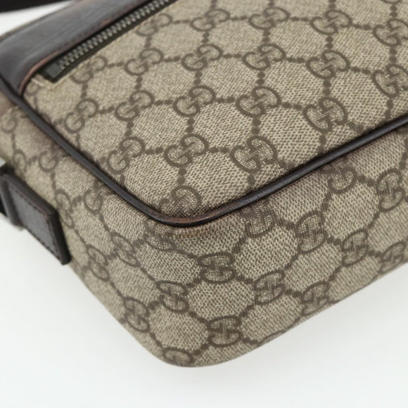 GUCCI GG Supreme Shoulder Bag PVC Beige Silver 114291 Auth ep14204