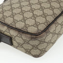 GUCCI GG Supreme Shoulder Bag PVC Beige Silver 114291 Auth ep14204-17