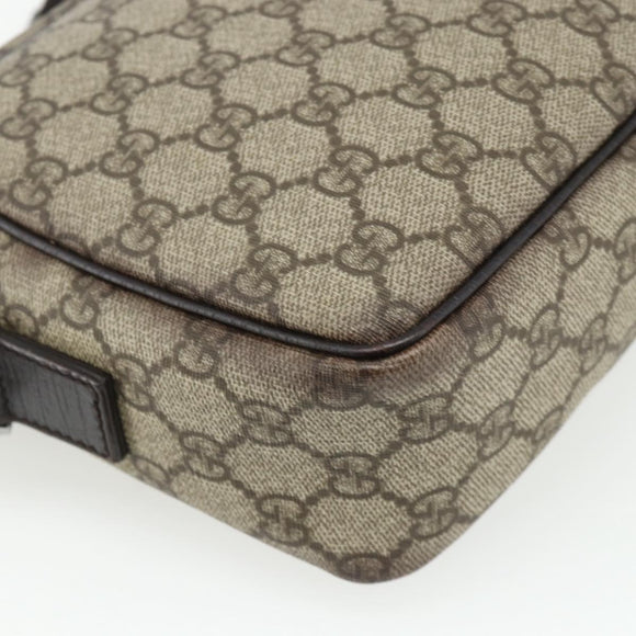 GUCCI GG Supreme Shoulder Bag PVC Beige Silver 114291 Auth ep14204