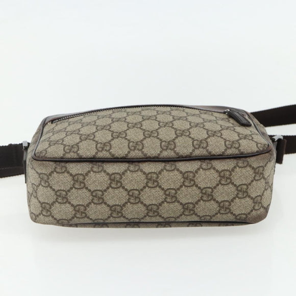 GUCCI GG Supreme Shoulder Bag PVC Beige Silver 114291 Auth ep14204