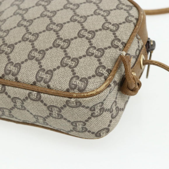 GUCCI GG Plus Supreme Shoulder Bag PVC Beige Gold 201447 Auth ep14205