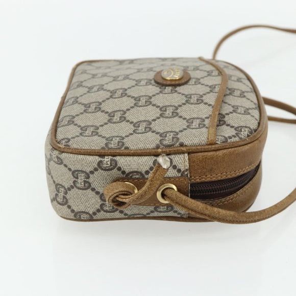 GUCCI GG Plus Supreme Shoulder Bag PVC Beige Gold 201447 Auth ep14205