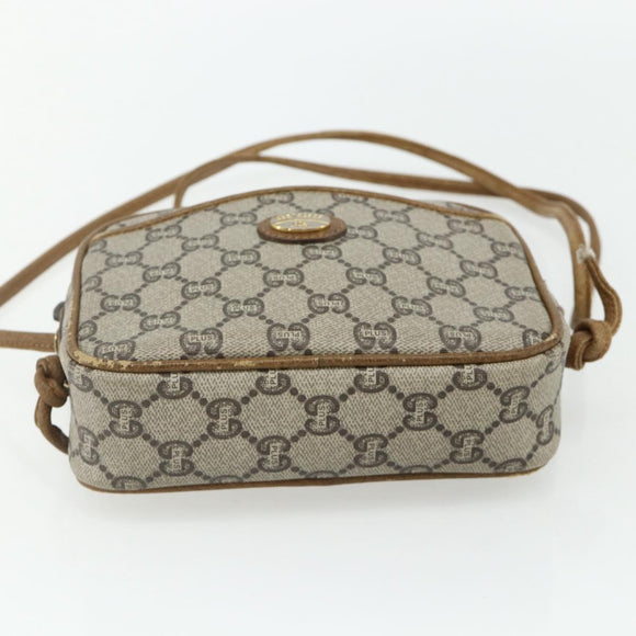 GUCCI GG Plus Supreme Shoulder Bag PVC Beige Gold 201447 Auth ep14205