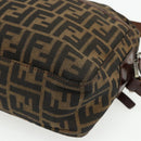 FENDI Zucca Canvas Shoulder Bag Black Brown Auth ep14209A-16