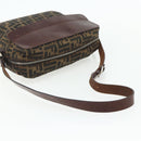 FENDI Zucca Canvas Shoulder Bag Black Brown Auth ep14209A-7