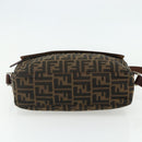 FENDI Zucca Canvas Shoulder Bag Black Brown Auth ep14209A-5