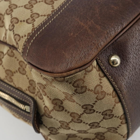 GUCCI GG Canvas Web Sherry Line Tote Bag Beige Gold 162881 Auth ep14212