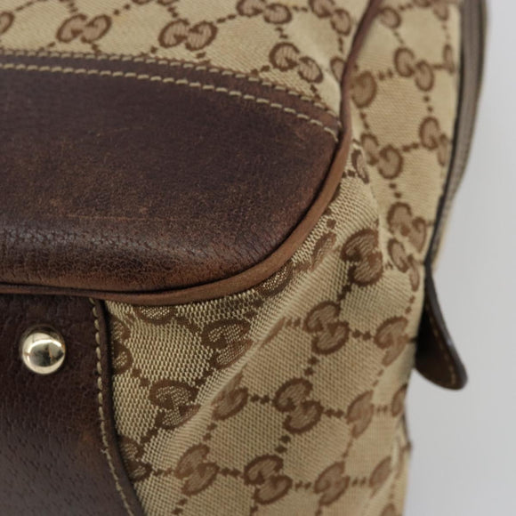 GUCCI GG Canvas Web Sherry Line Tote Bag Beige Gold 162881 Auth ep14212