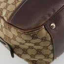 GUCCI GG Canvas Web Sherry Line Tote Bag Beige Gold 162881 Auth ep14212-16