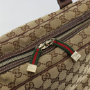 GUCCI GG Canvas Web Sherry Line Tote Bag Beige Gold 162881 Auth ep14212-18