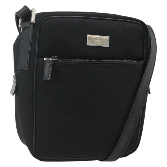 GUCCI Shoulder Bag Nylon Black Silver 018 1612 Auth ep14214