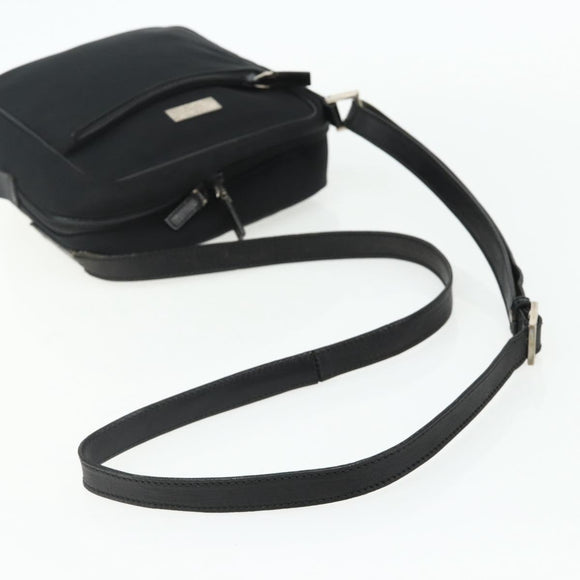 GUCCI Shoulder Bag Nylon Black Silver 018 1612 Auth ep14214